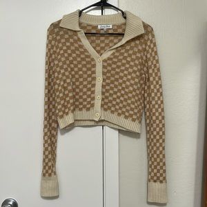 Emery Park Checkered Cardigan Size S